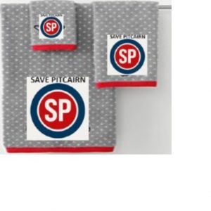 Set Asciugamani Bagno 3 Pezzi Tinta Unita con logo, 100% Spugna Di Cotone